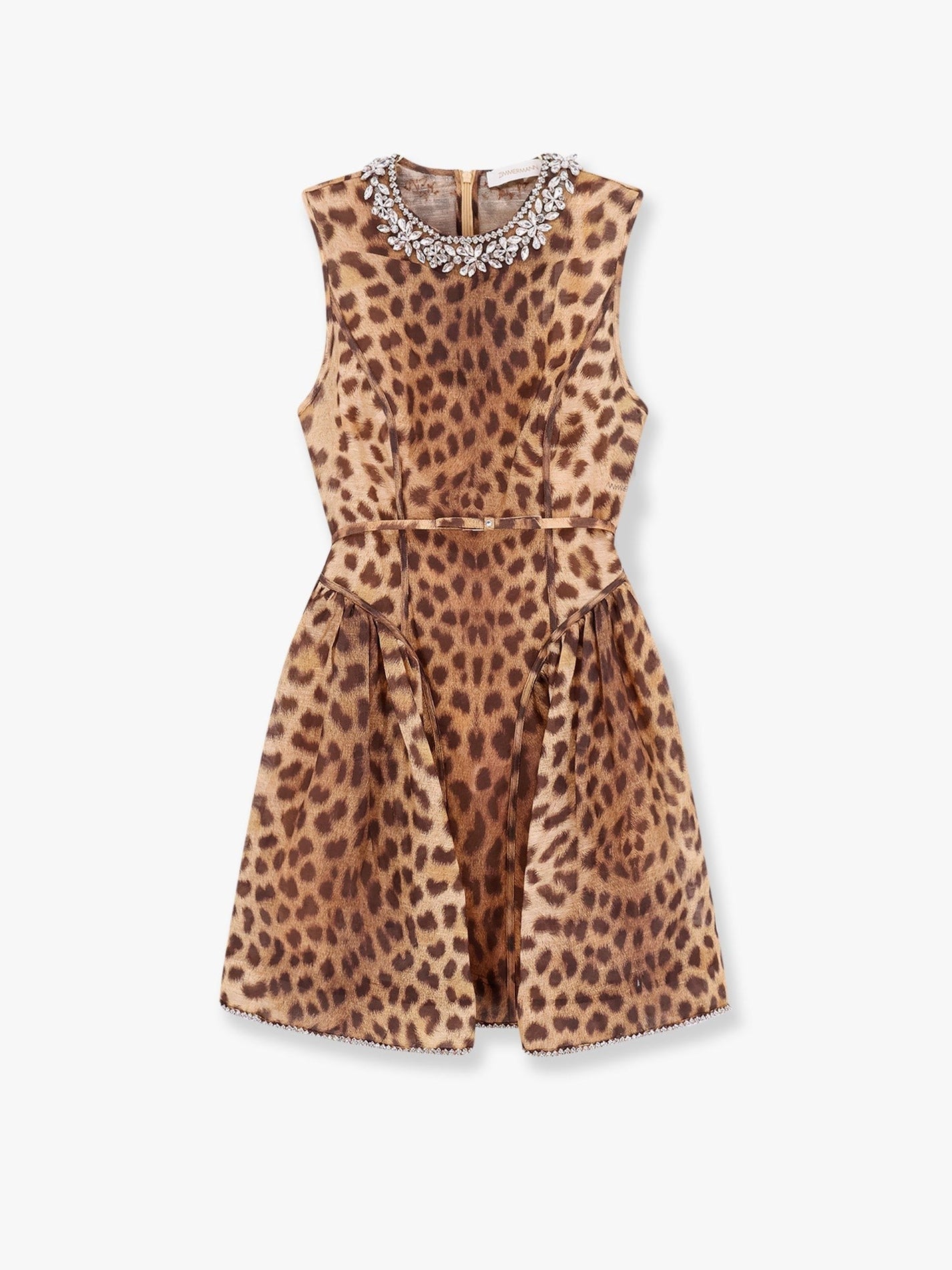 ZIMMERMANN - Zimmermann Linen And Silk Mini Dress With Animalier Print - Women’s Clothing