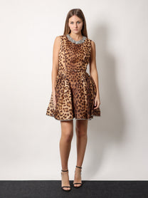 ZIMMERMANN - Zimmermann Linen And Silk Mini Dress With Animalier Print - Women’s Clothing