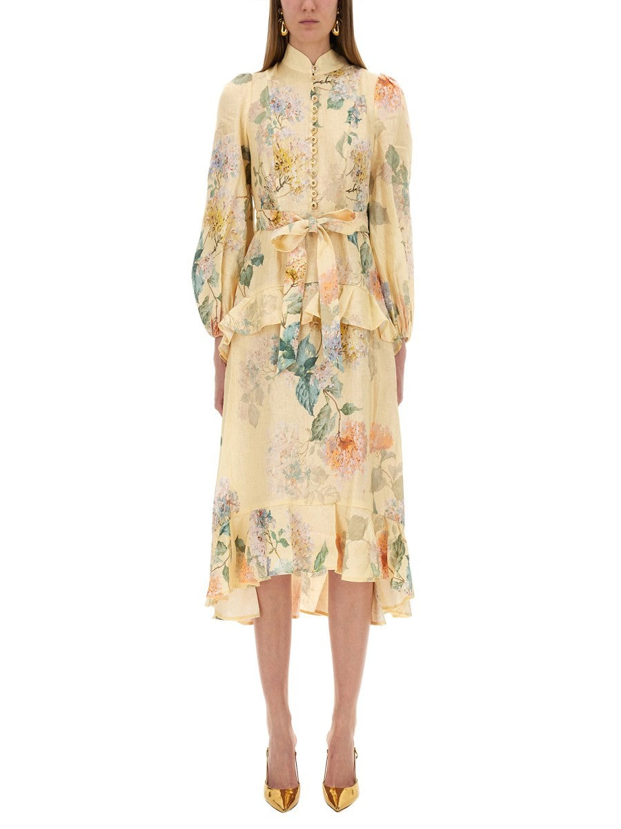 ZIMMERMANN - ’Illuminate Peplum’ Midi Dress - Home-&gt;Woman-&gt;Clothing-&gt;Dresses