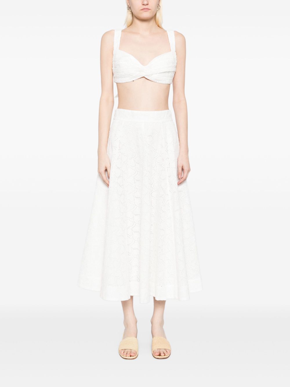 Zimmermann Zimmermann Crush embroidered midi skirt Women’s Clothing