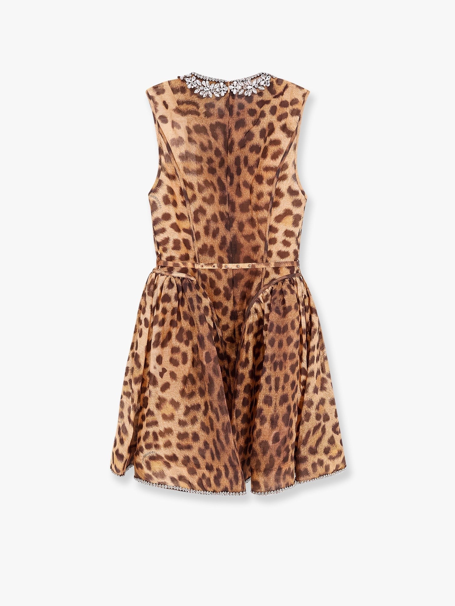 ZIMMERMANN - Zimmermann Linen And Silk Mini Dress With Animalier Print - Women’s Clothing