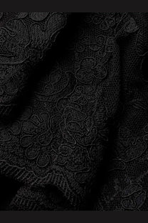 Zimmermann women’s luna lace top black featuring intricate floral embroidery on delicate black lace fabric