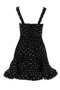 Zimmermann women’s mini abito pois black black polka-dot mini dress with thin straps and ruffled hem