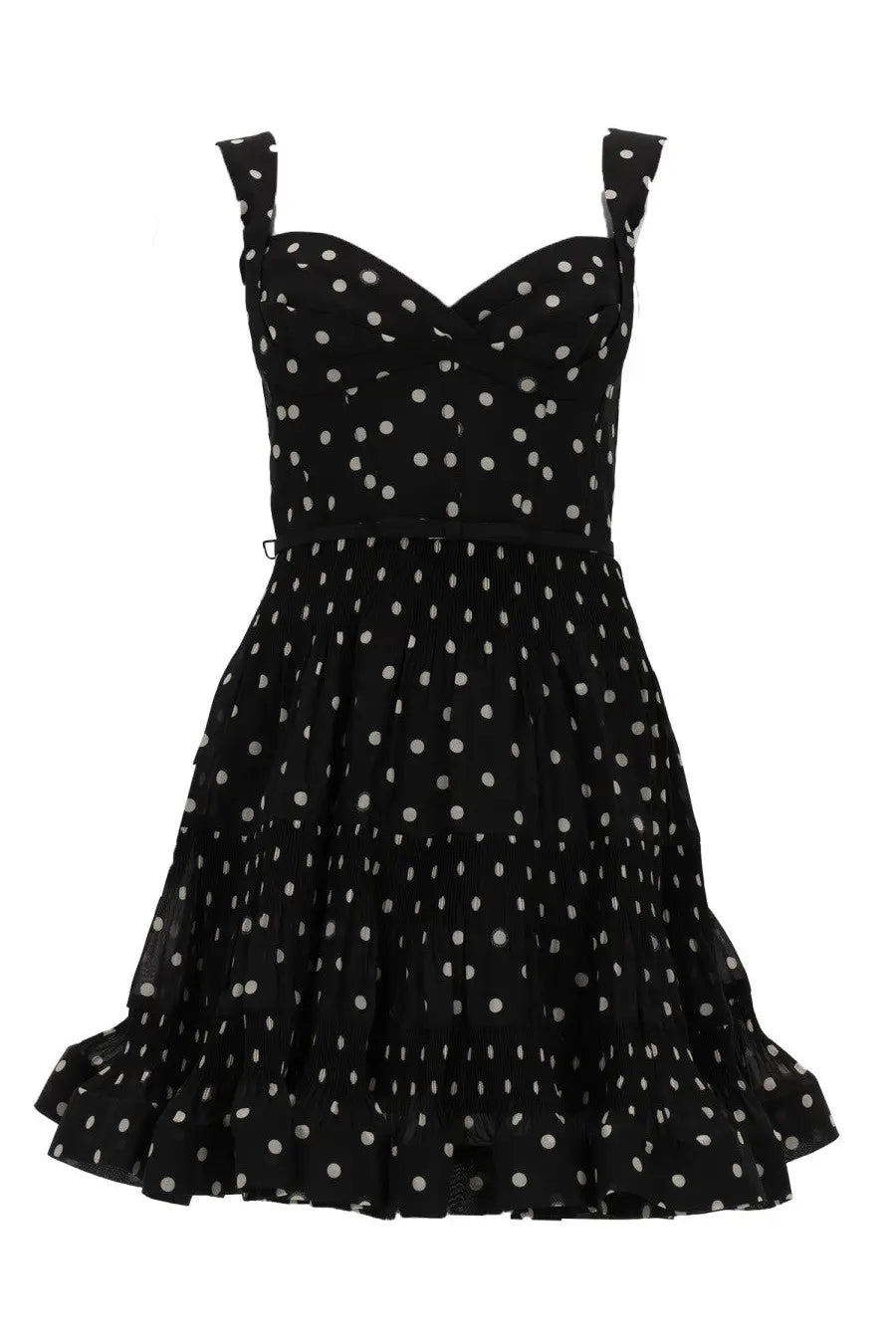 Zimmermann women’s mini abito pois black black polka-dot mini dress with thin straps and a flared skirt