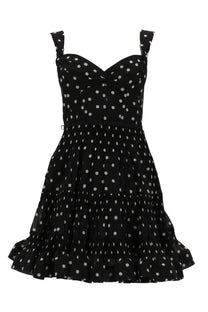 Zimmermann women’s mini abito pois black black polka-dot mini dress with thin straps and a flared skirt