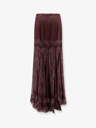 Zimmermann Women's Valiant Silk and Lace Blend Long Skirt Brown, view 2