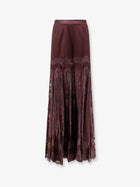 Zimmermann Women's Valiant Silk and Lace Blend Long Skirt Brown
