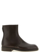 Lemaire Zip Ankle Boots Brown