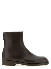 Lemaire Zip Ankle Boots Brown