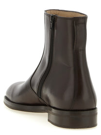 Lemaire Zip Ankle Boots Brown