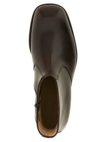 Lemaire Zip Ankle Boots Brown