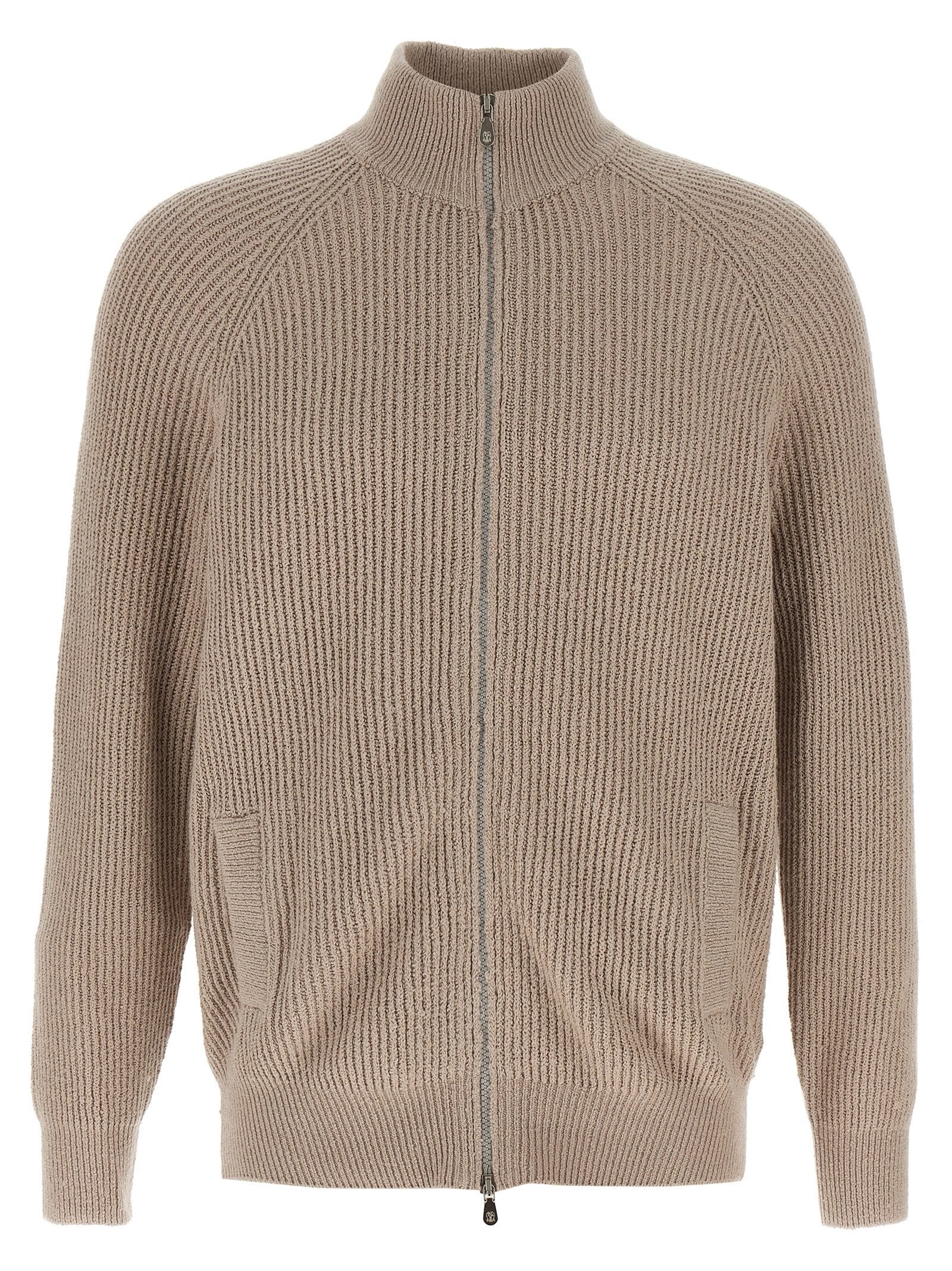 Brunello Cucinelli Zip Cardigan Beige