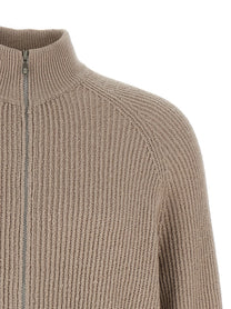 Brunello Cucinelli Zip Cardigan Beige