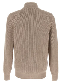 Brunello Cucinelli Zip Cardigan Beige