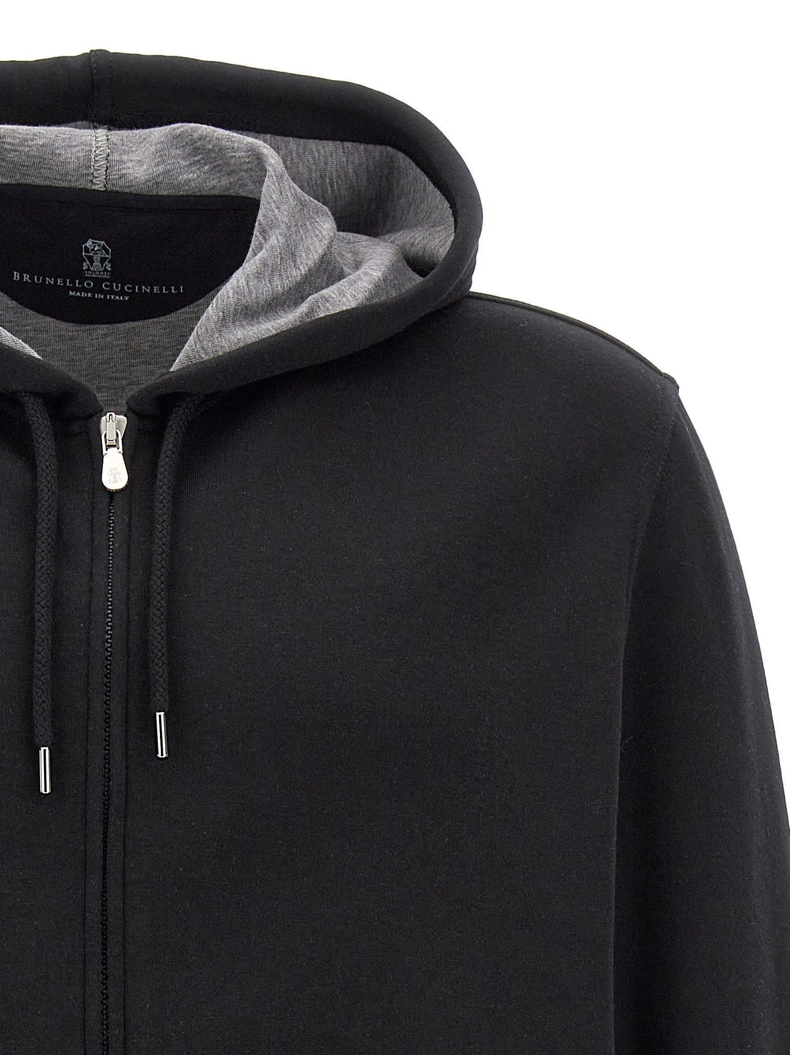 Brunello Cucinelli Zip Hoodie Black