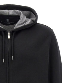 Brunello Cucinelli Zip Hoodie Black