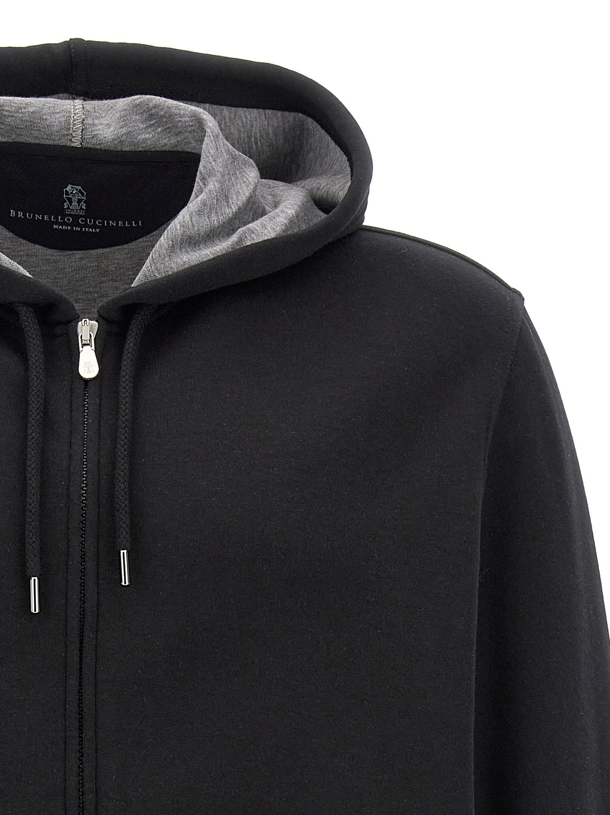 Brunello Cucinelli Zip Hoodie Black, view 3