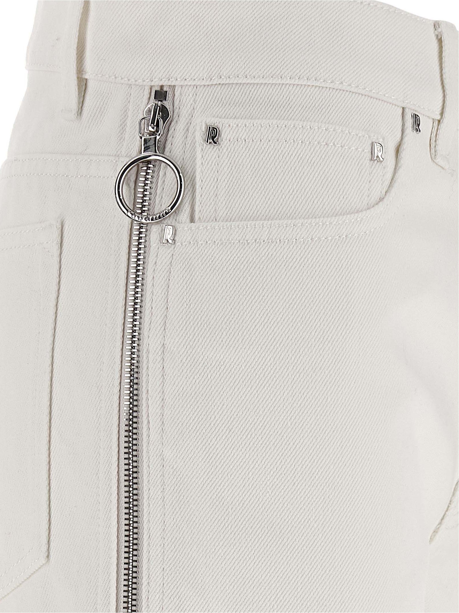 Rabanne Zip Jeans White