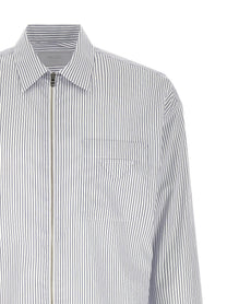 PRADA Zip Striped Shirt Blue