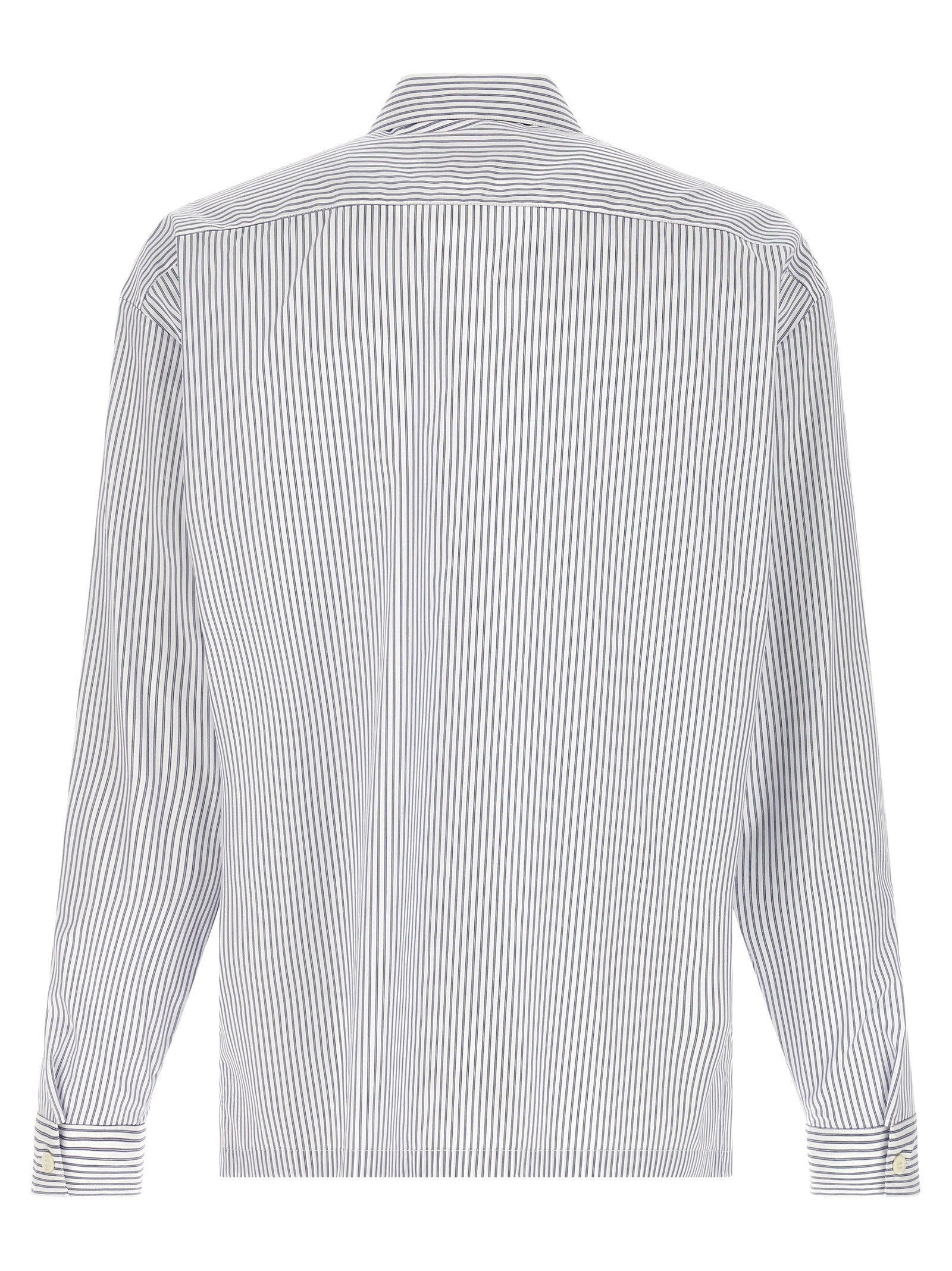 PRADA Zip Striped Shirt Blue