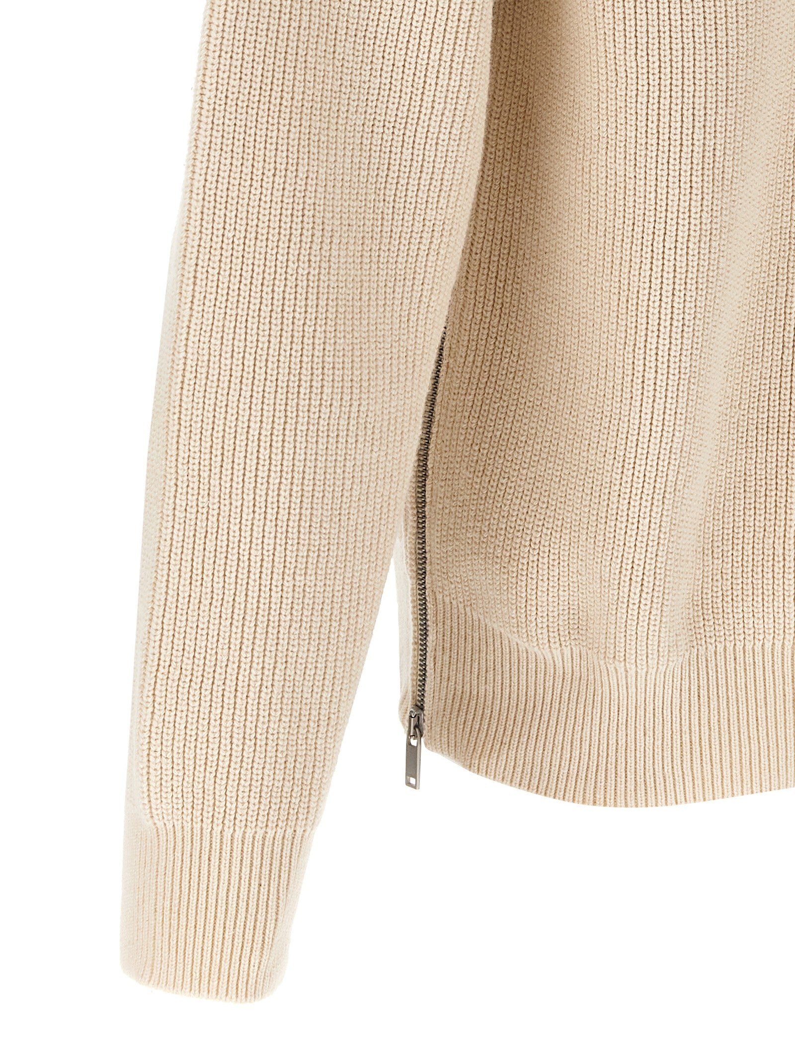 Jil Sander Zip Sweater Beige