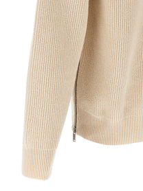 Jil Sander Zip Sweater Beige
