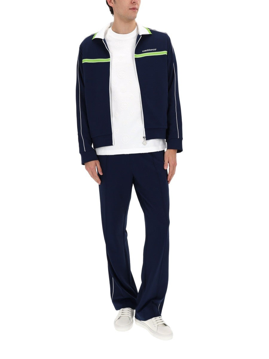 Casablanca Men's Zip Sweatshirt Blue, view 2