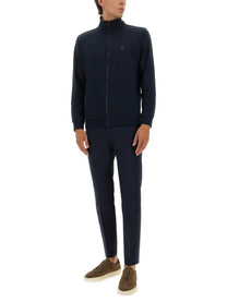 Boss Men's Zip Sweatshirt Blue