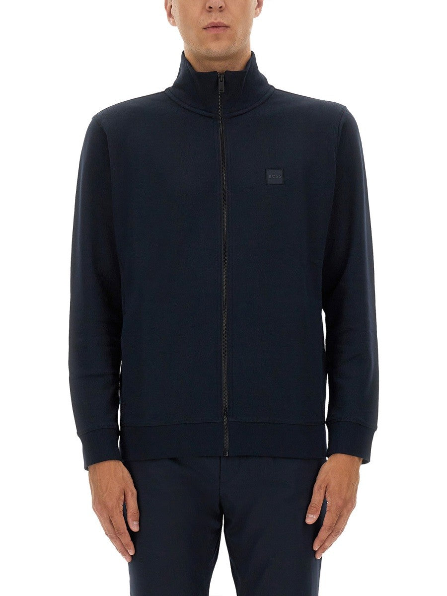 Boss Men's Zip Sweatshirt Blue