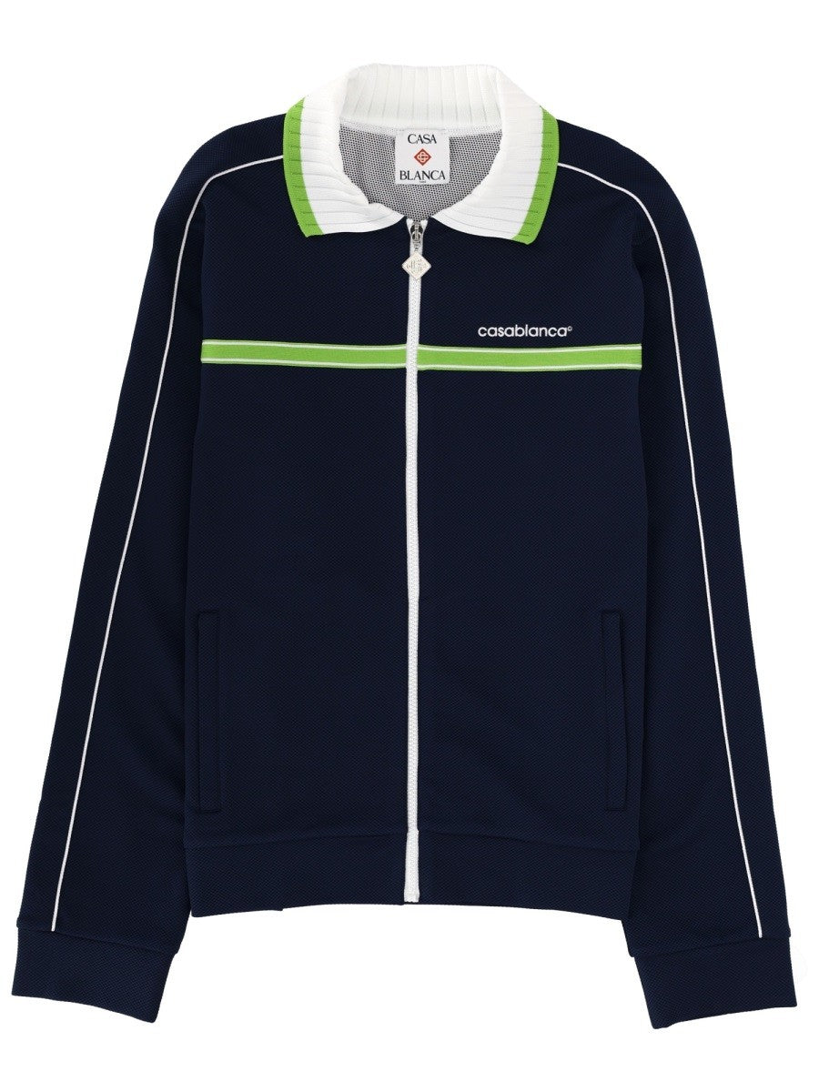 Casablanca Men's Zip Sweatshirt Blue