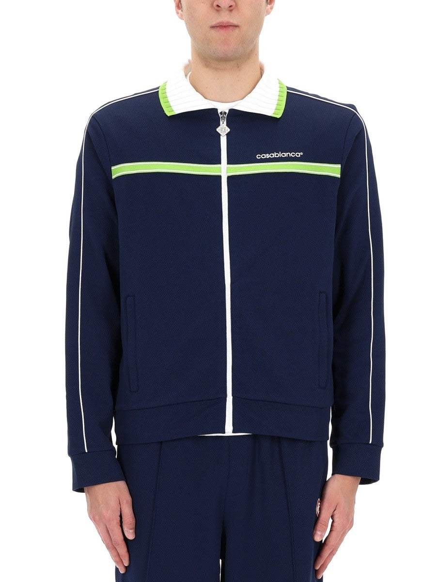 Casablanca Men's Zip Sweatshirt Blue