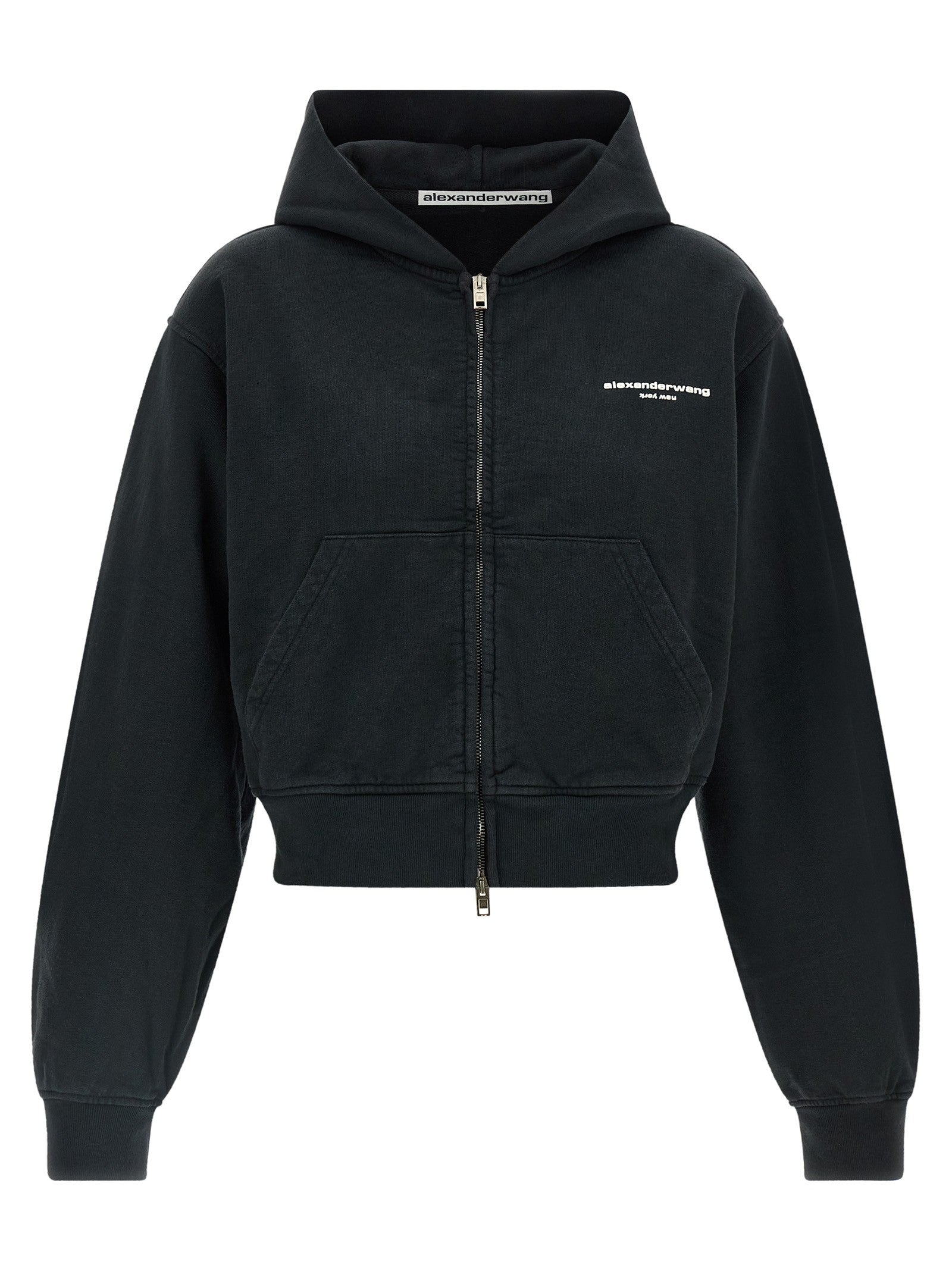 alexanderwang Zip up Hoodie Sweatshirt Black
