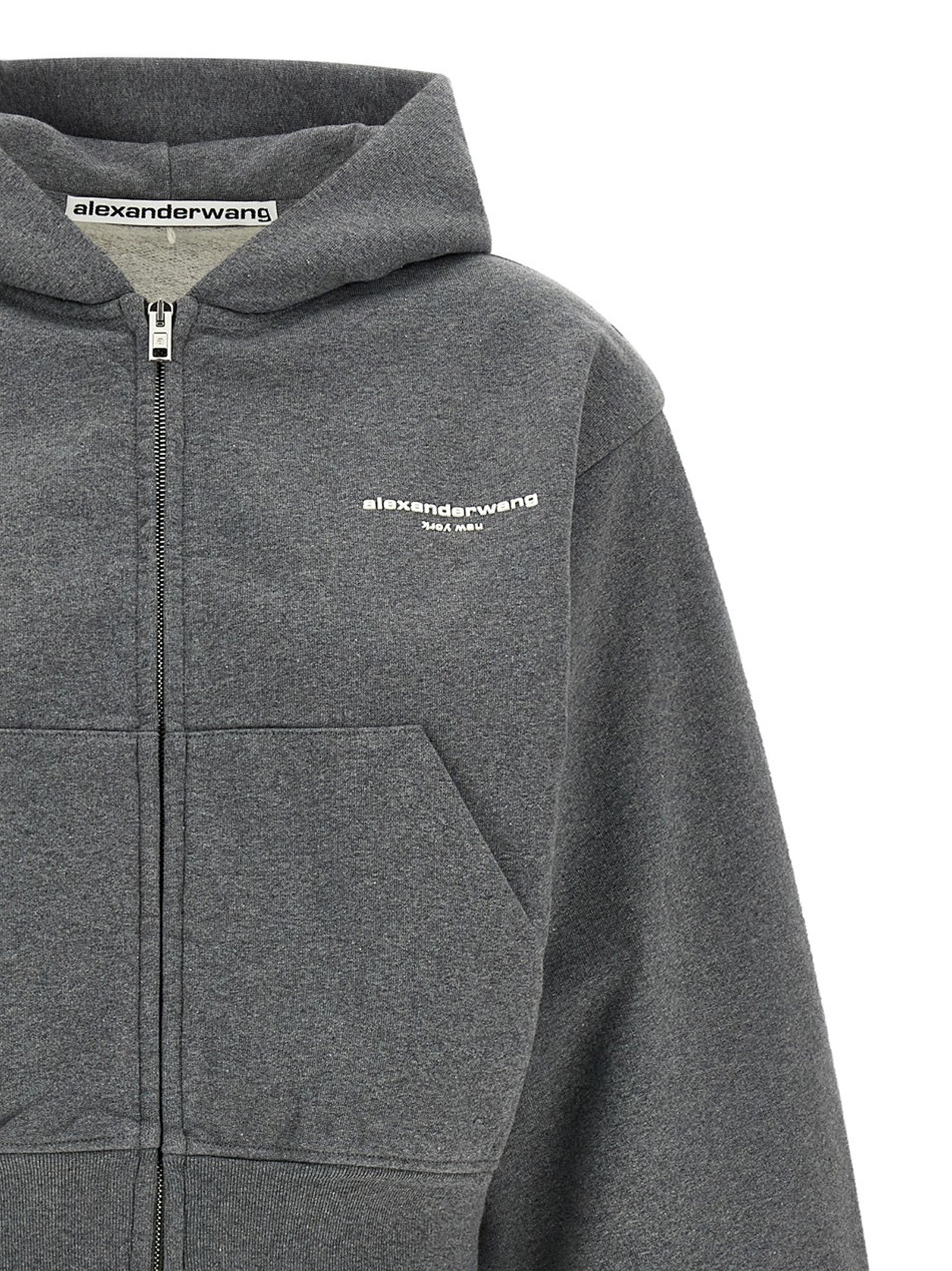 alexanderwang Zip up Hoodie Sweatshirt Grey