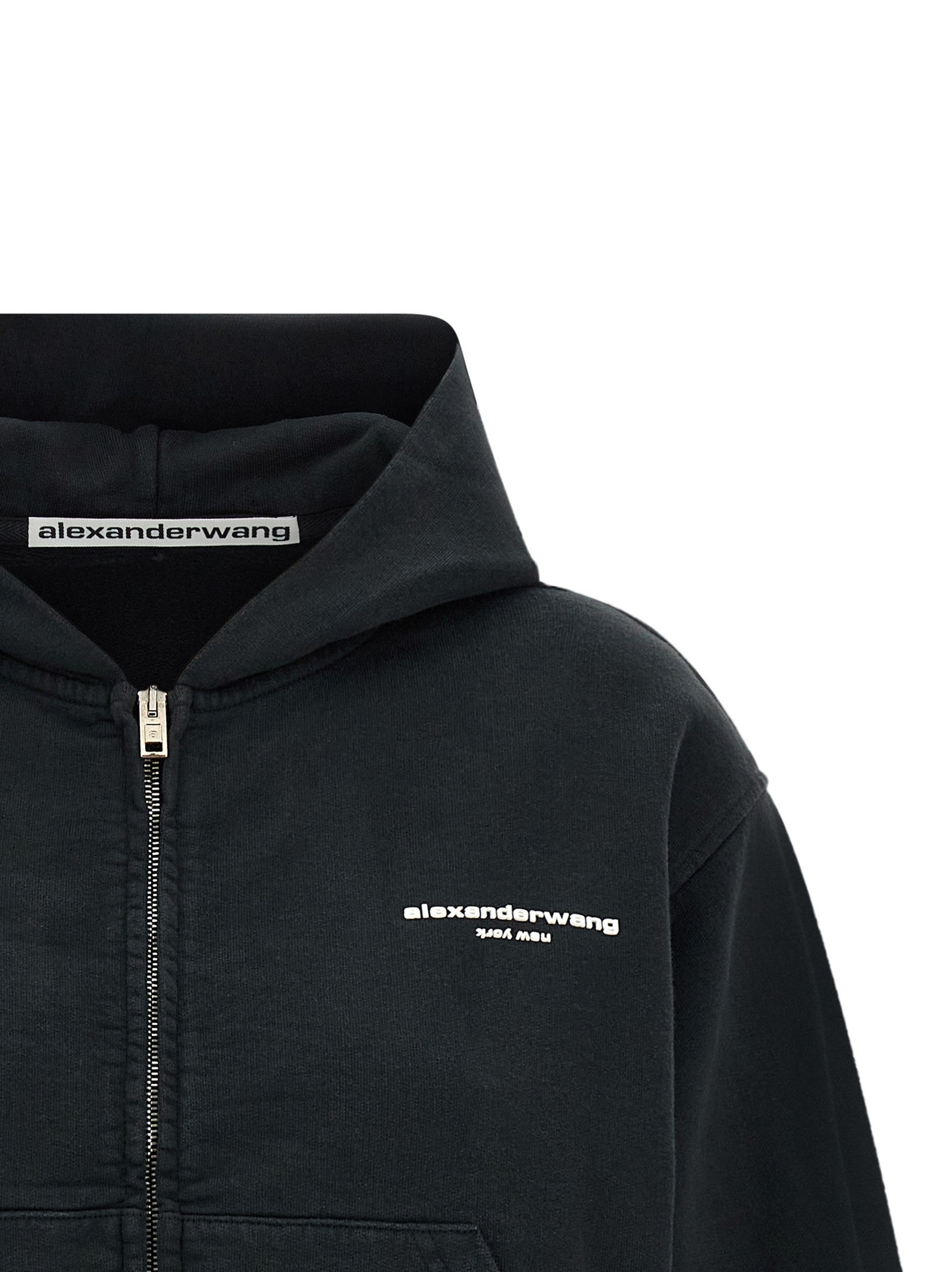 alexanderwang Zip up Hoodie Sweatshirt Black