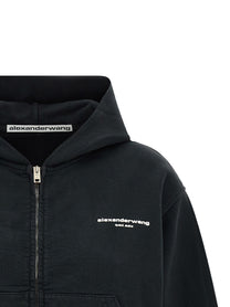 alexanderwang Zip up Hoodie Sweatshirt Black