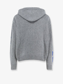 Celine Men's Zip up Virgin Wool Cardigan Grey