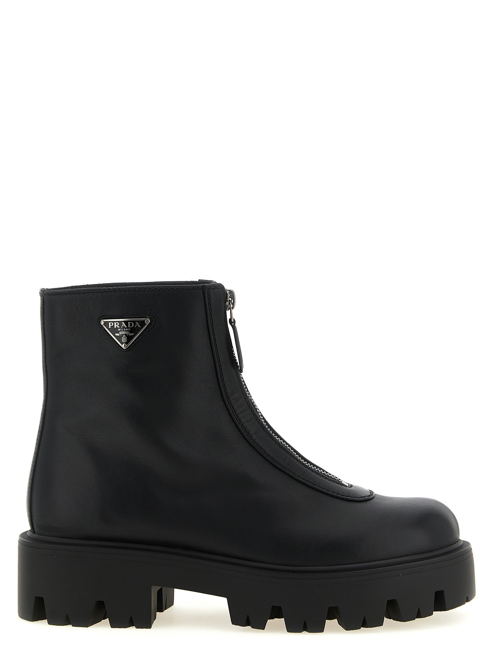 PRADA Zipped Ankle Boots Black