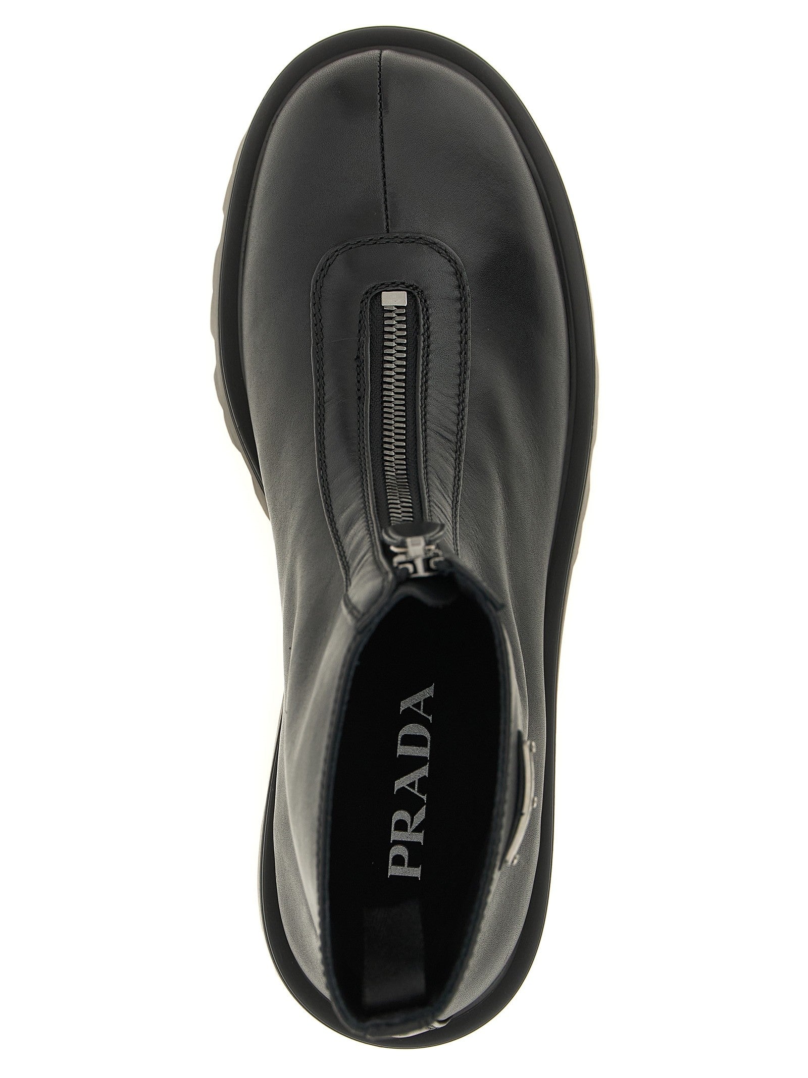PRADA Zipped Ankle Boots Black
