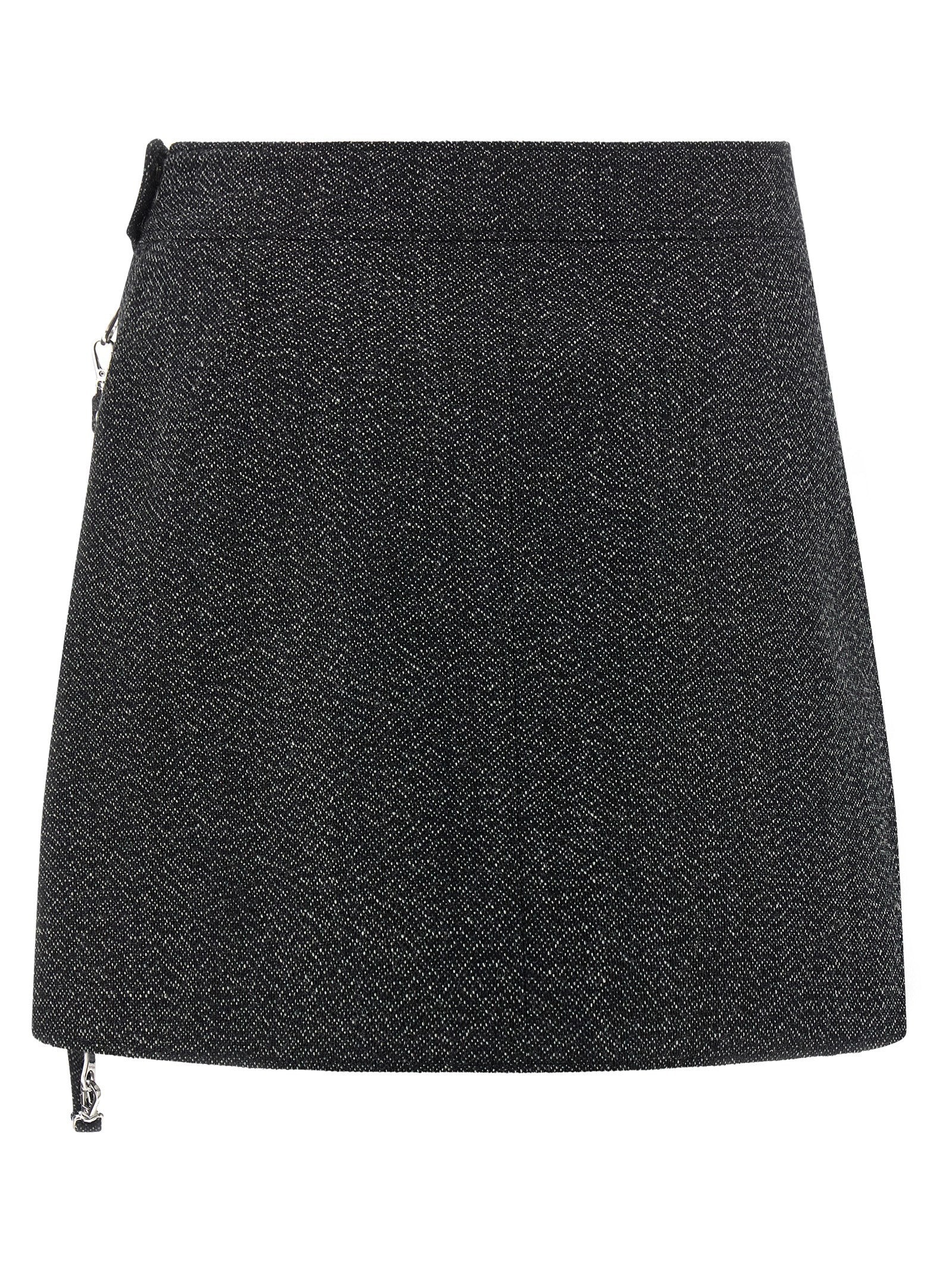 courrèges Zipped Caviar Mini Skirt Grey