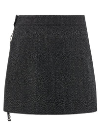 courrèges Zipped Caviar Mini Skirt Grey