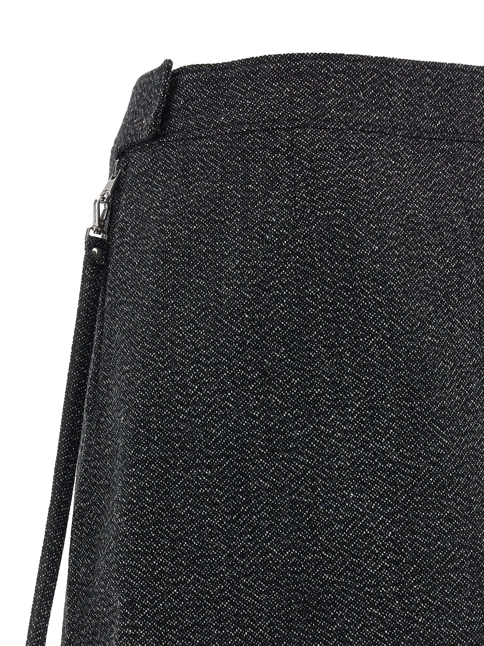 courrèges Zipped Caviar Mini Skirt Grey