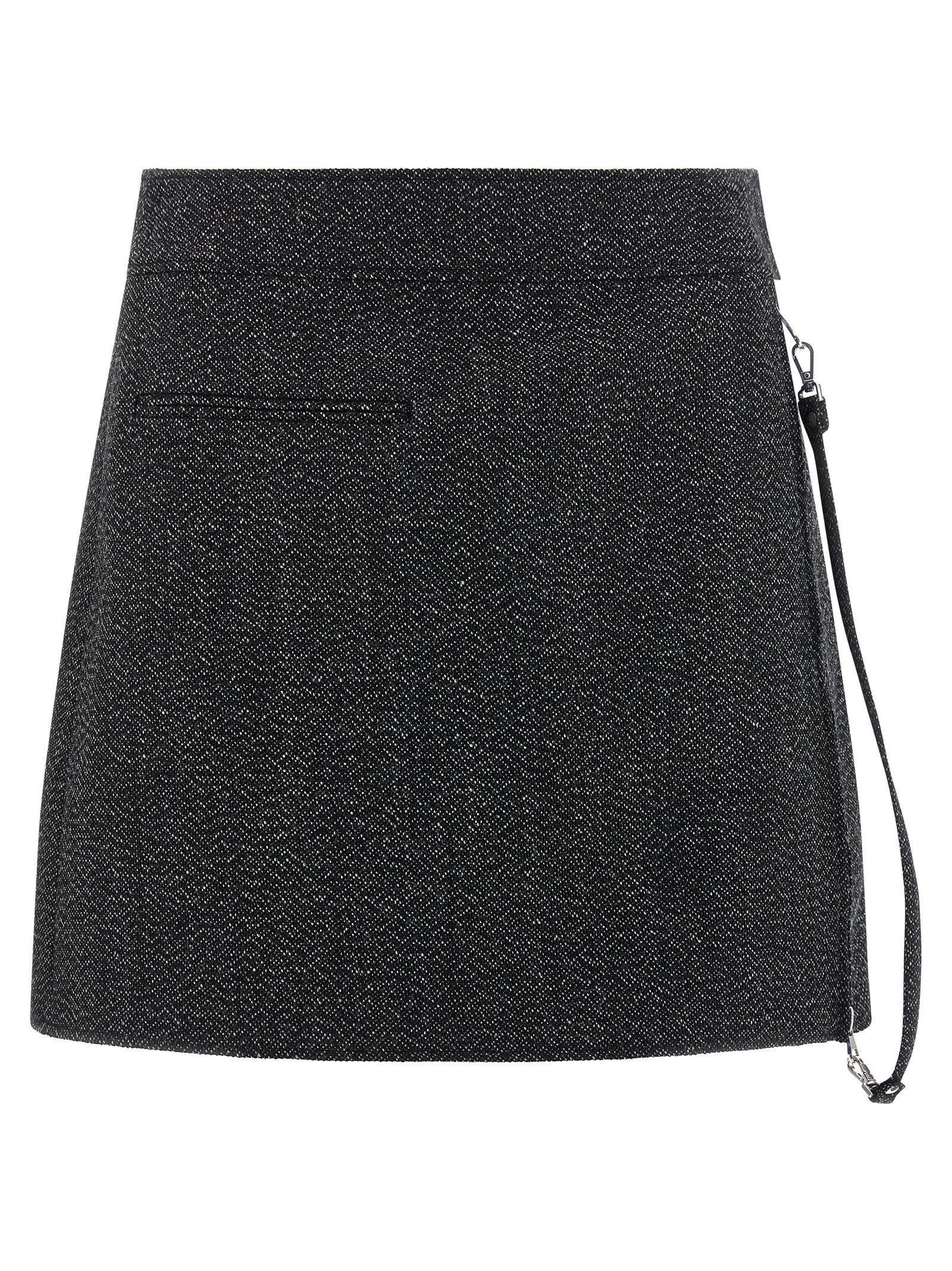 courrèges Zipped Caviar Mini Skirt Grey
