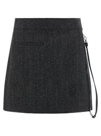 courrèges Zipped Caviar Mini Skirt Grey