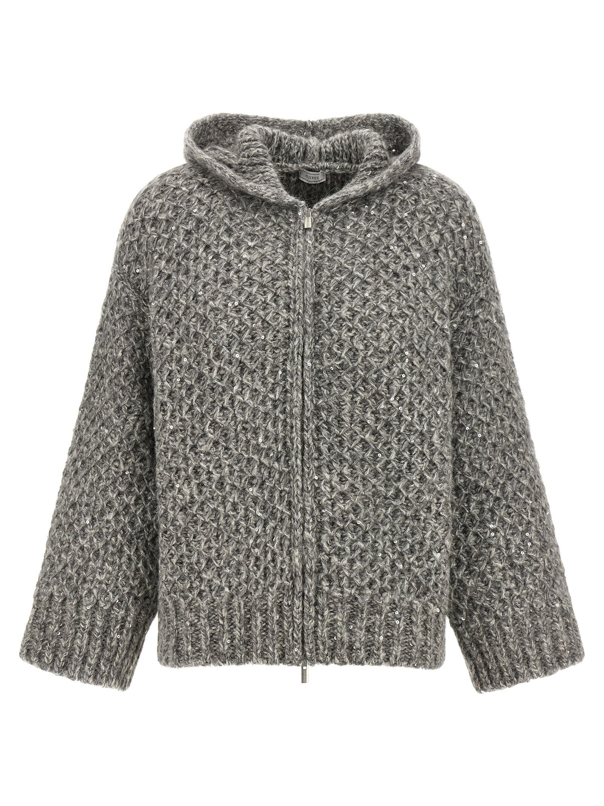 Peserico Zipped Hooded Cardigan Grey