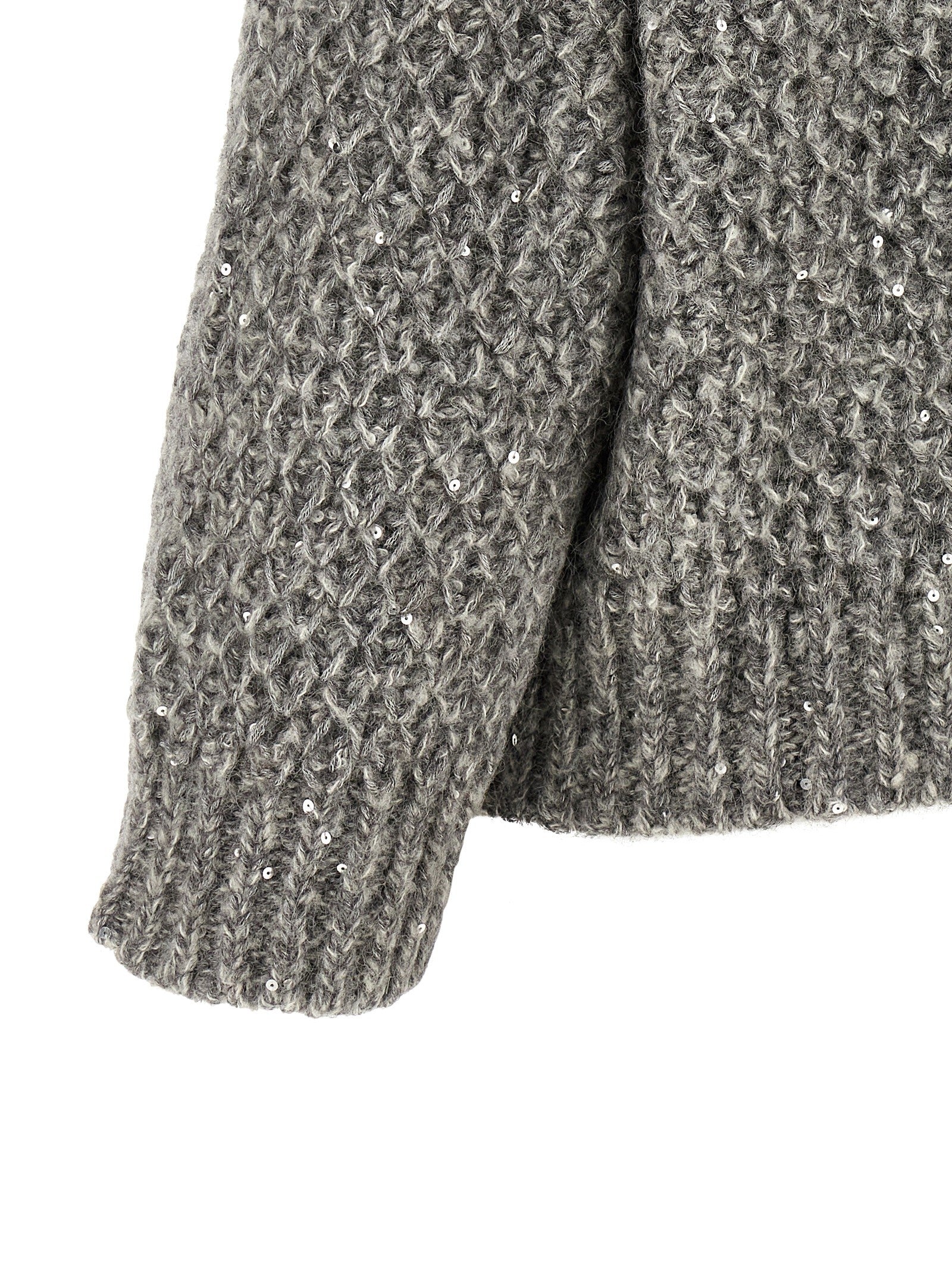 Peserico Zipped Hooded Cardigan Grey