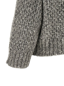 Peserico Zipped Hooded Cardigan Grey