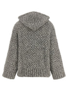 Peserico Zipped Hooded Cardigan Grey, view 2