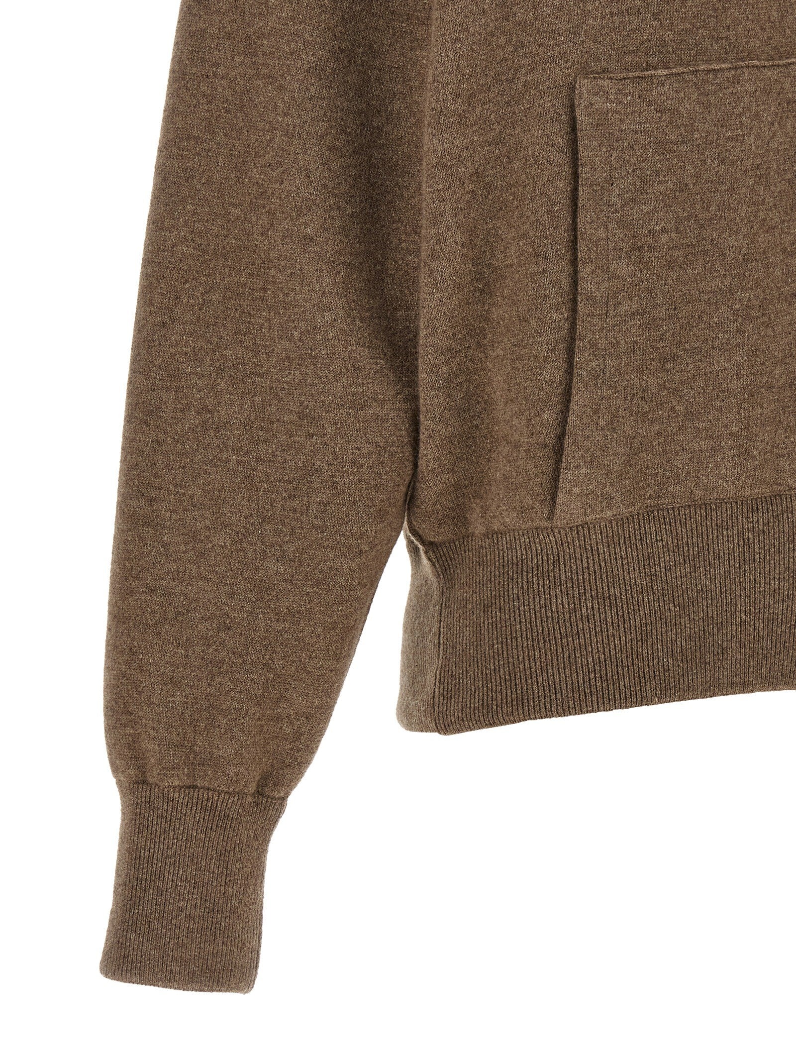 Agnona Zipped Hooded Sweater Brown