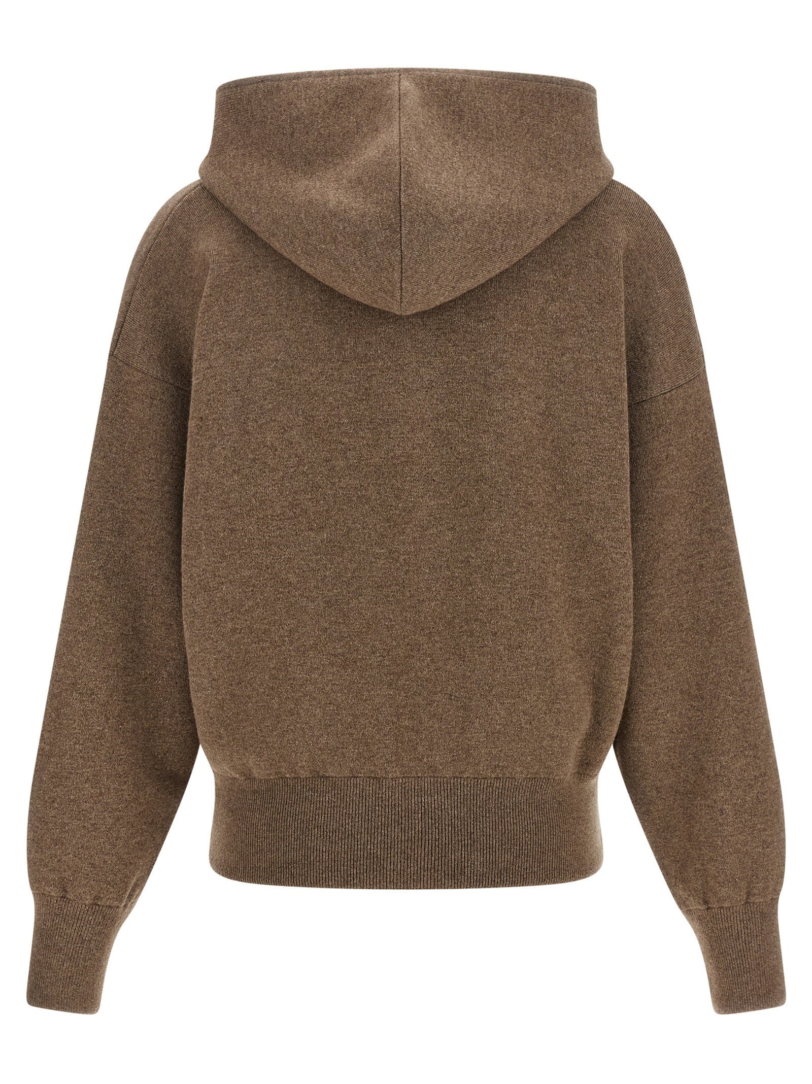 Agnona Zipped Hooded Sweater Brown