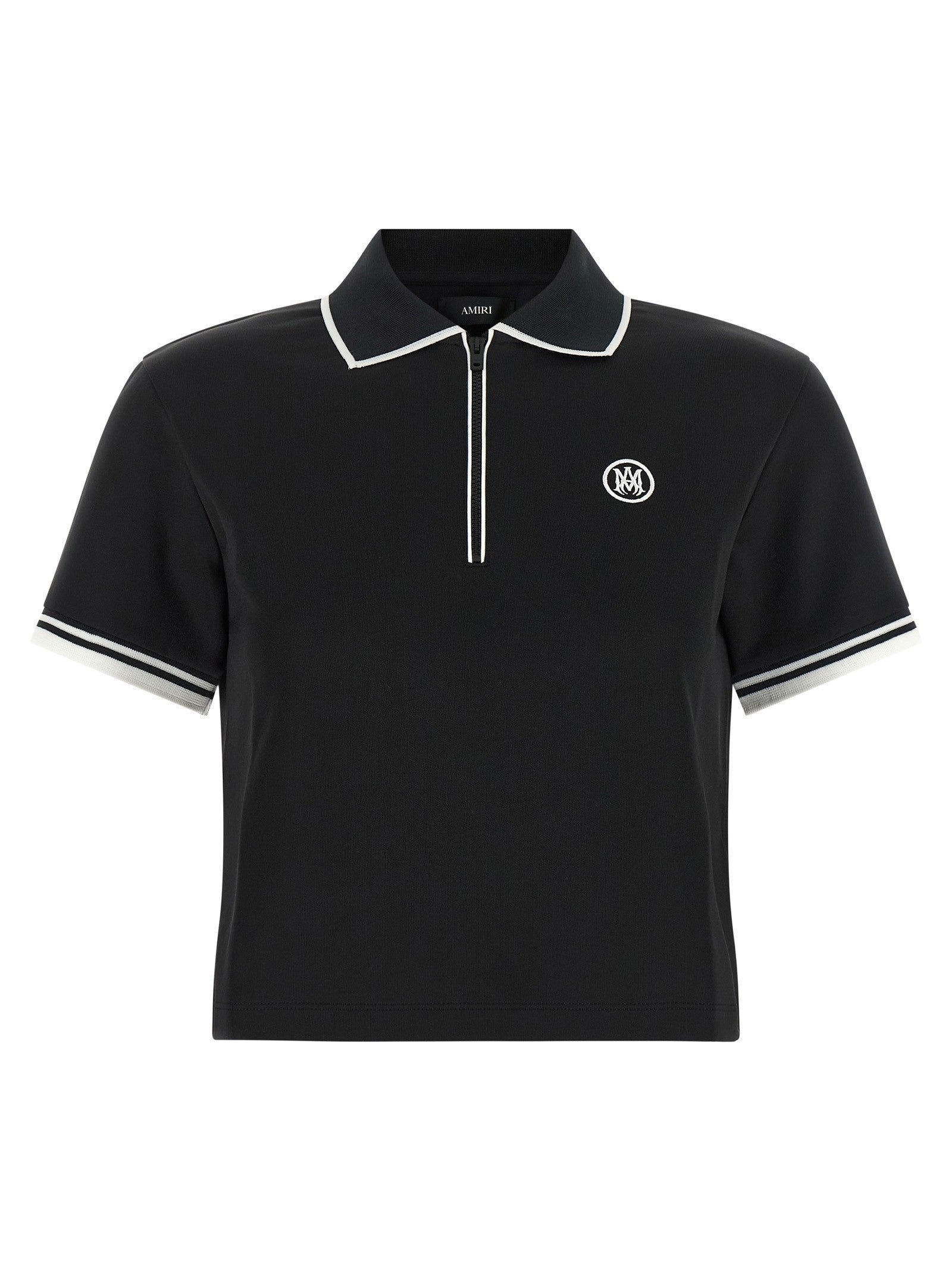 AMIRI Zipped Polo Shirt Black